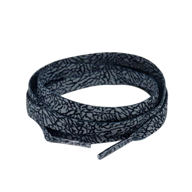 Elephant Print Shoelace - Black