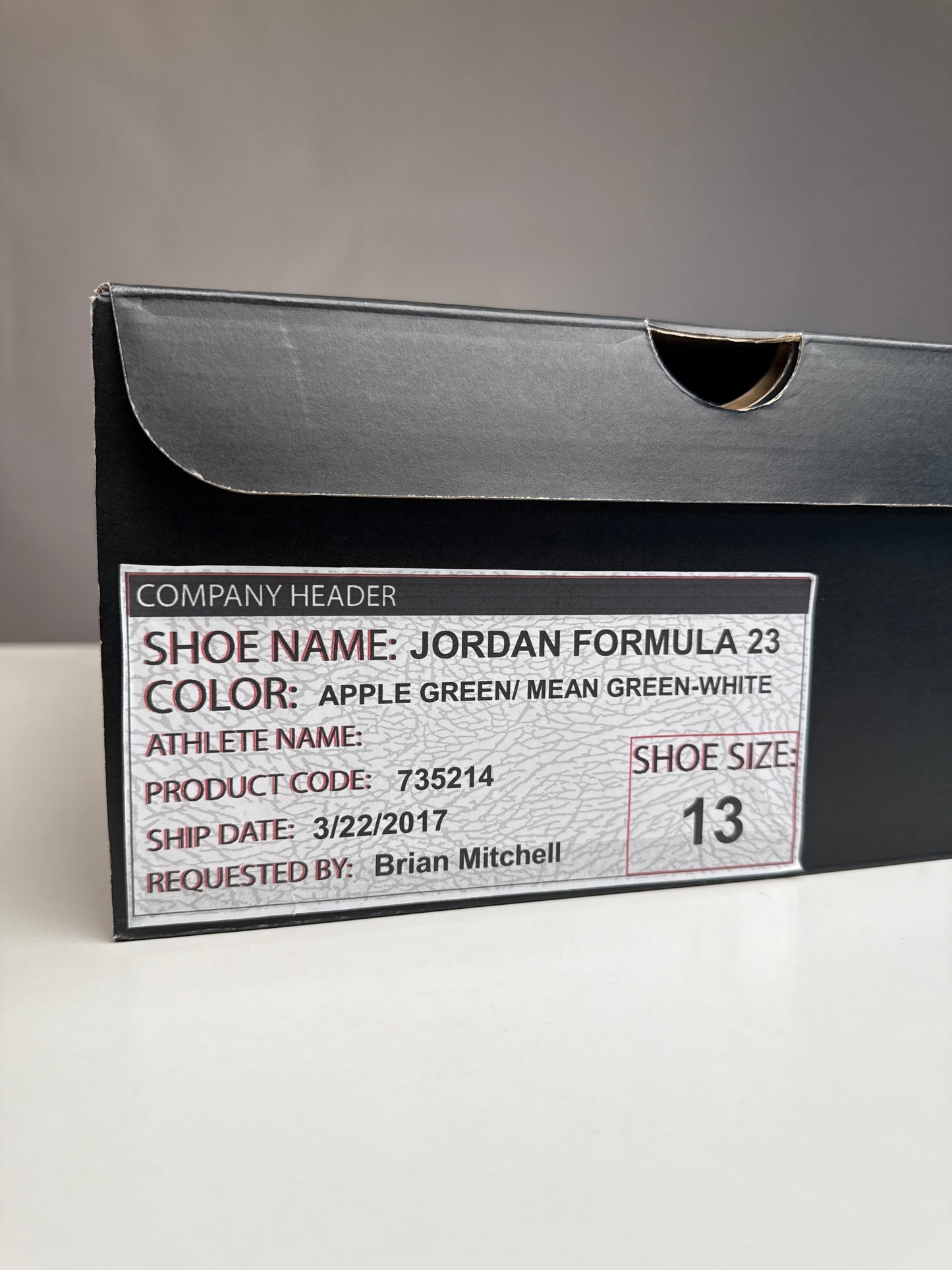 Jordan Formula 23 Whalburger White SAMPLE