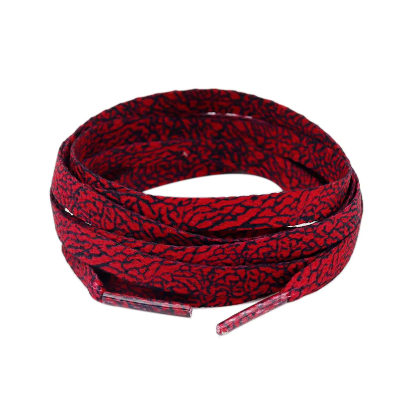 Elephant Print Shoelace - Red