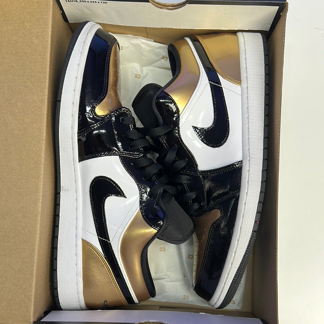 Air Jordan 1 Low Retro Patent Gold Toe â DNA SHOW